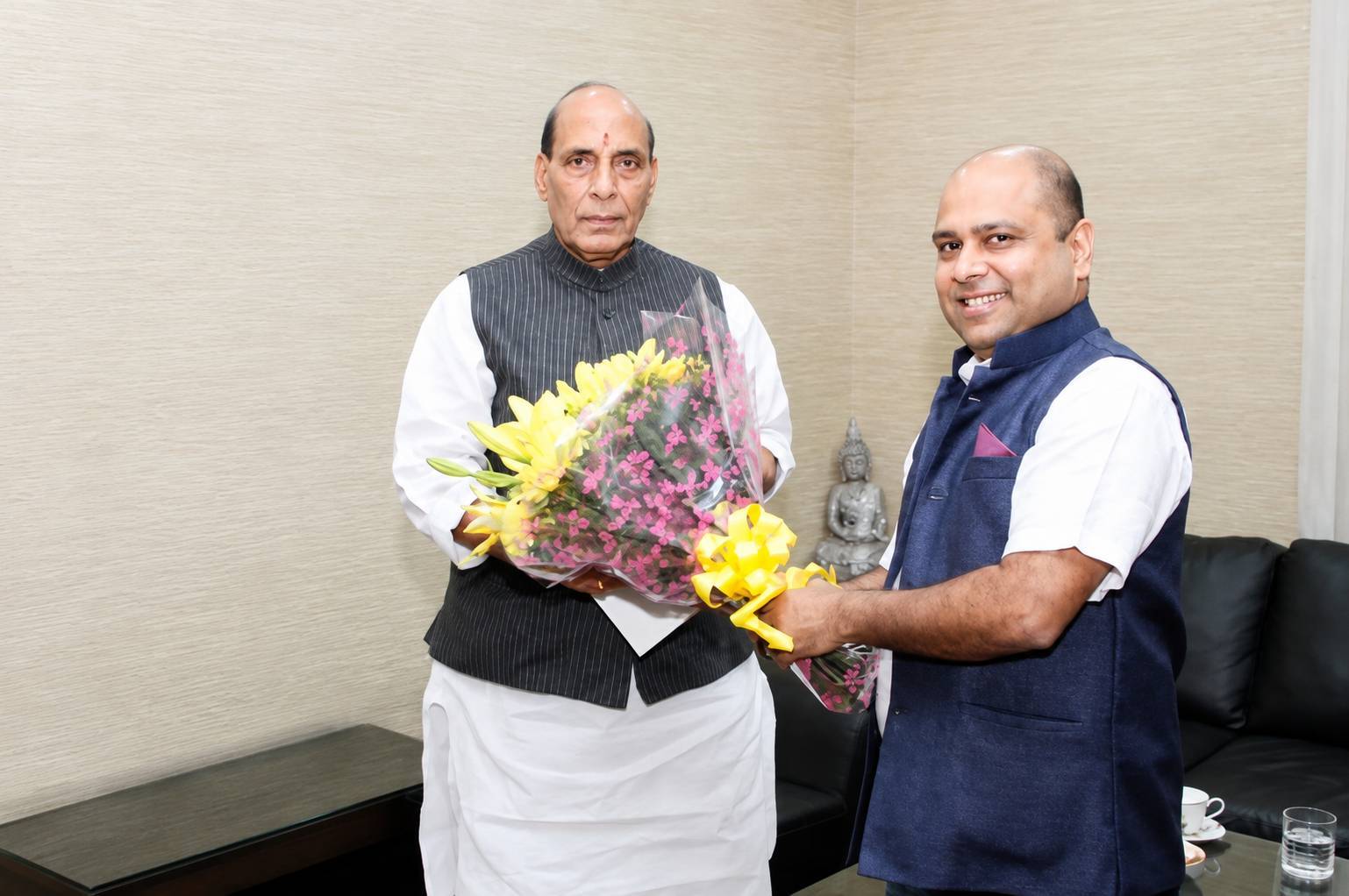 Dr. Rajdeep Roy with Union Defence Minister Rajnath Singh